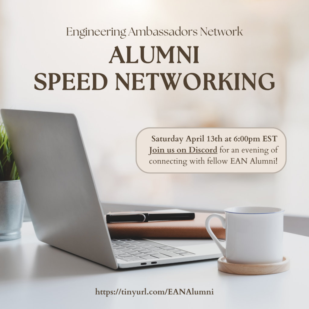 Join us April 13th on Discord for a speed networking event.