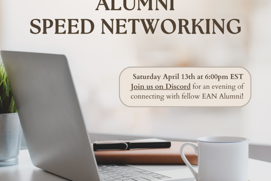 Join us April 13th on Discord for a speed networking event.